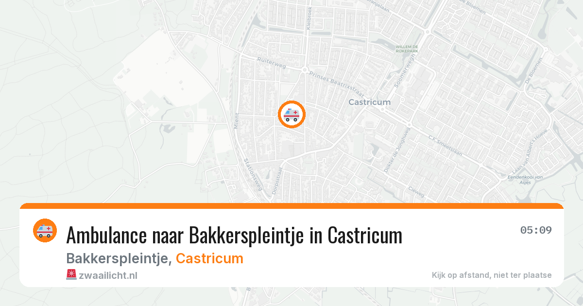 Ambulance naar Bakkerspleintje in Castricum — 10 aug 2026