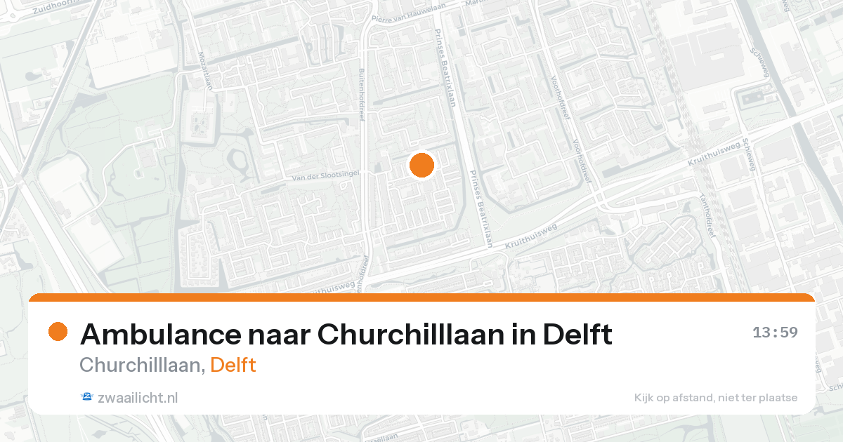 Ambulance naar Churchilllaan in Delft — 20 aug 2026