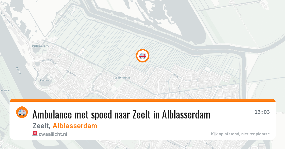 Ambulance met spoed naar Zeelt in Alblasserdam — 13 aug 2026