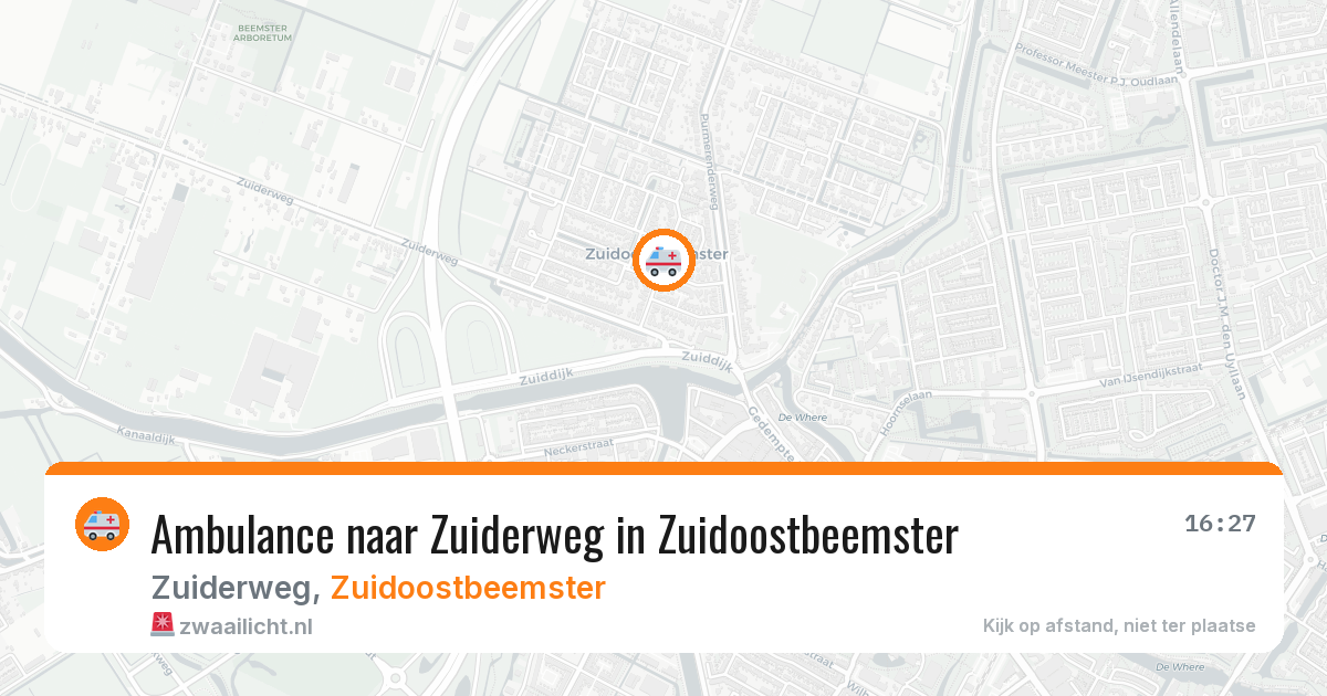 Ambulance naar Zuiderweg in Zuidoostbeemster — 9 aug 2026