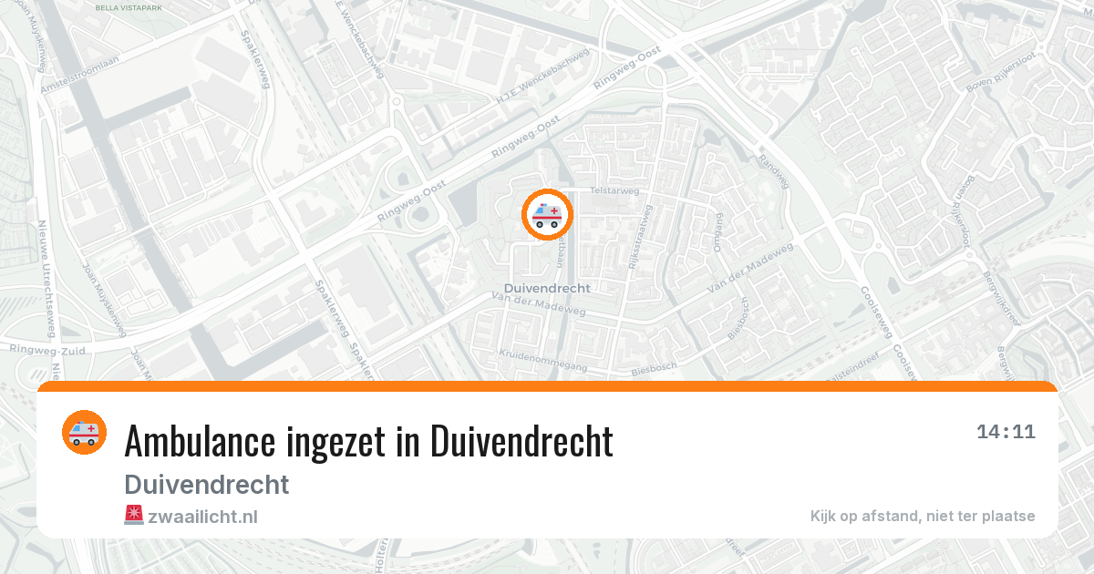 Ambulance ingezet in Duivendrecht — 1 aug 2026 | 🚨 Zwaailicht.nl