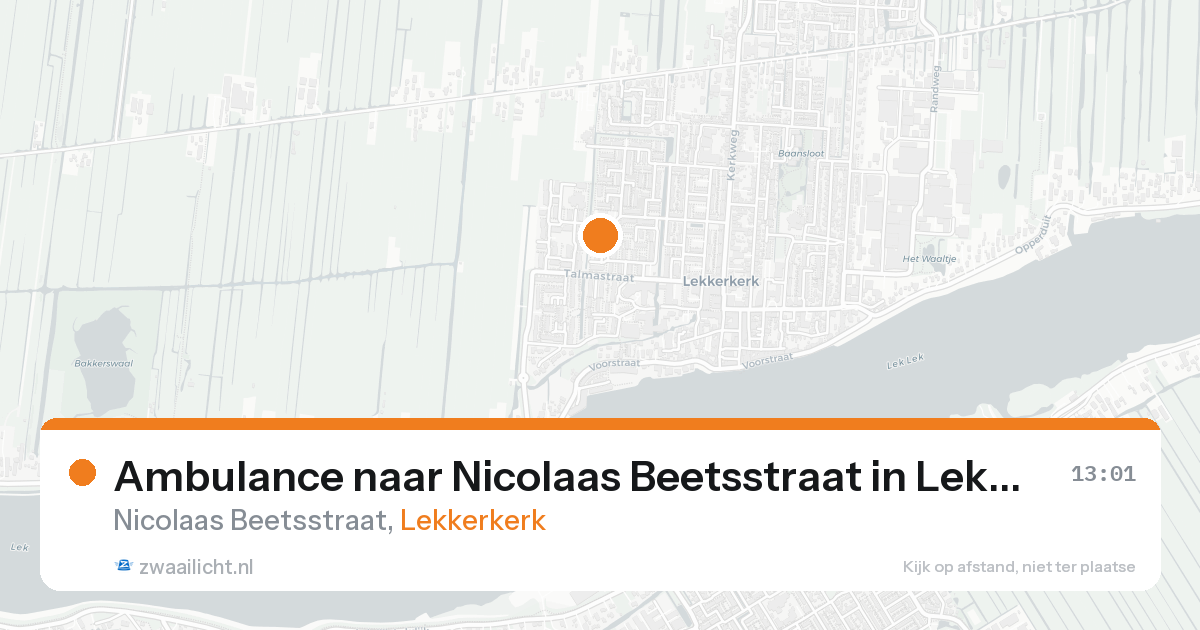 Ambulance naar Nicolaas Beetsstraat in Lekkerkerk — 24 aug 2026