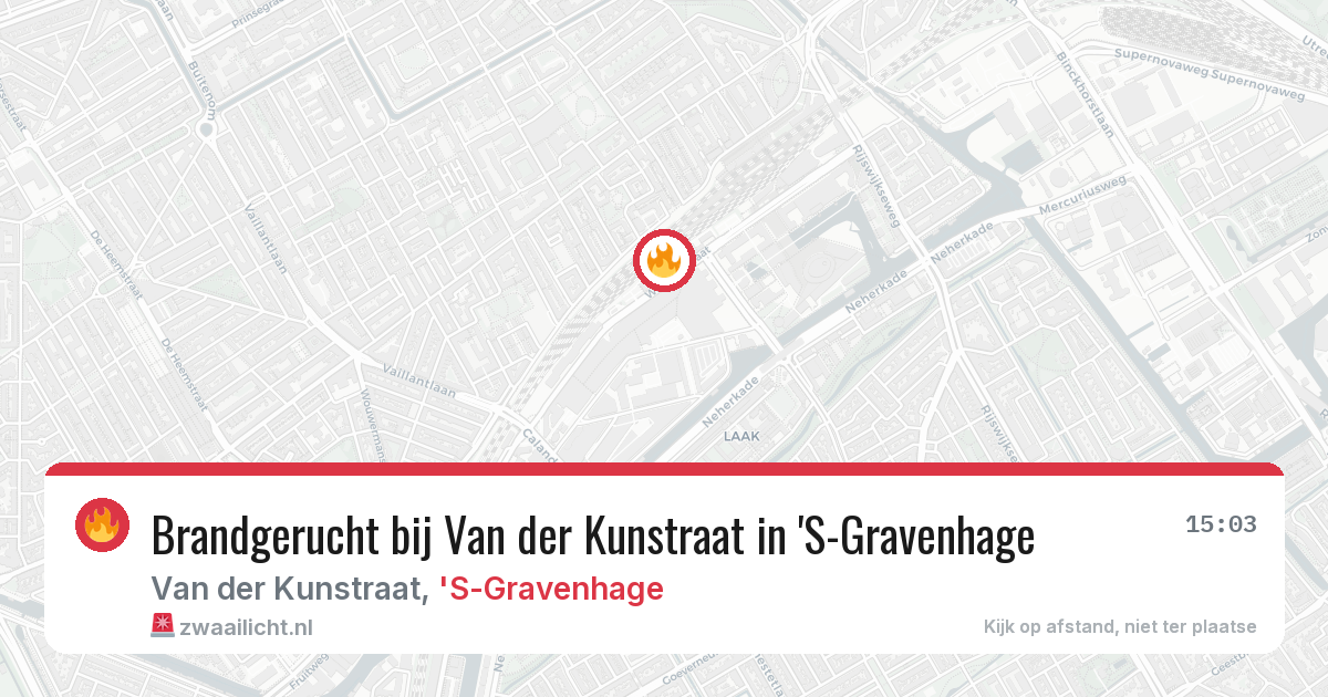 Brandgerucht bij Van der Kunstraat in 'S-Gravenhage — 17 jun 2026