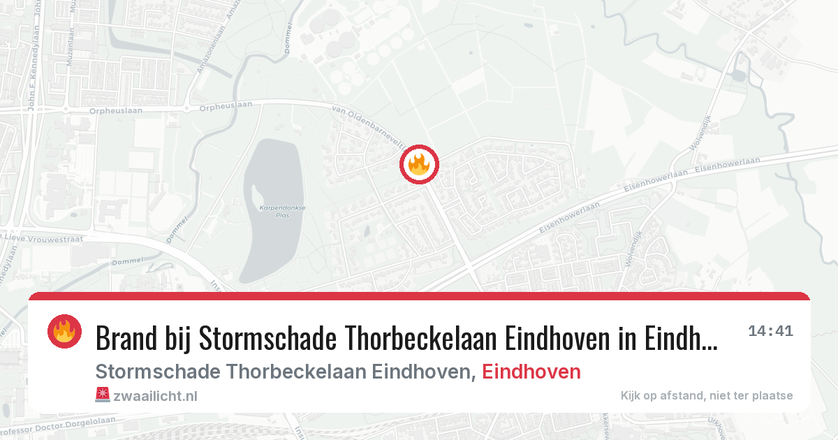 Brand bij Stormschade Thorbeckelaan Eindhoven in Eindhoven — 8 jun 2026