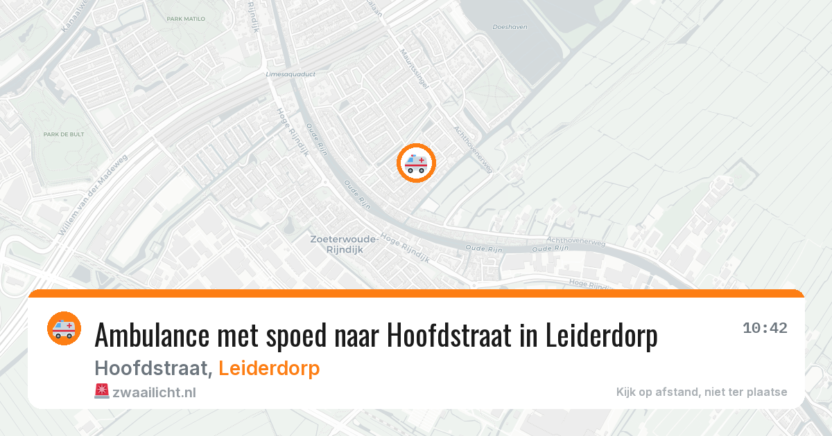 Ambulance met spoed naar Hoofdstraat in Leiderdorp — 9 aug 2026