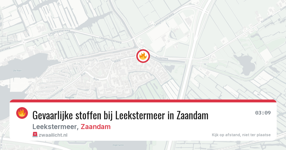 Gevaarlijke stoffen bij Leekstermeer in Zaandam — 20 mei 2026