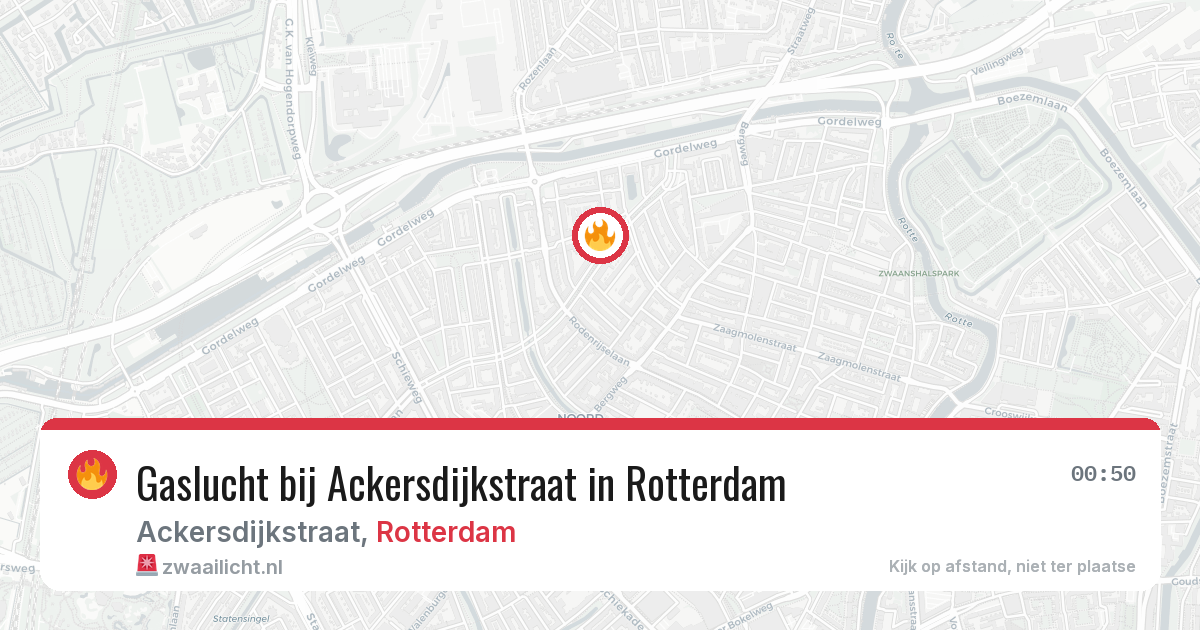 Gaslucht bij Ackersdijkstraat in Rotterdam — 6 jul 2026
