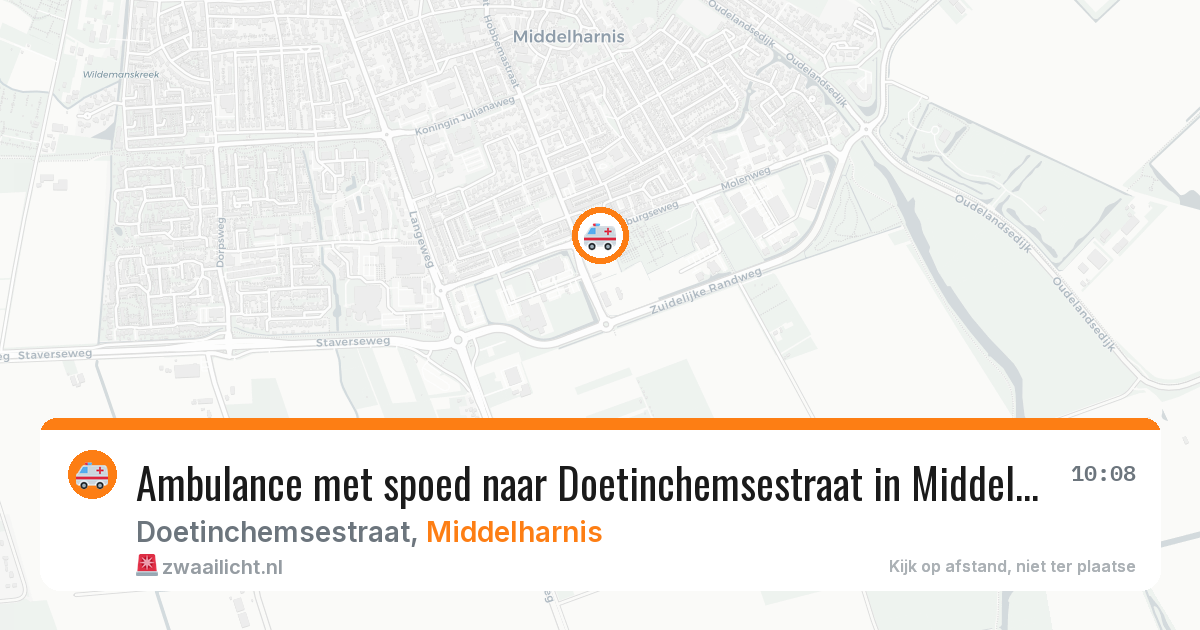Ambulance met spoed naar Doetinchemsestraat in Middelharnis — 6 aug 2026