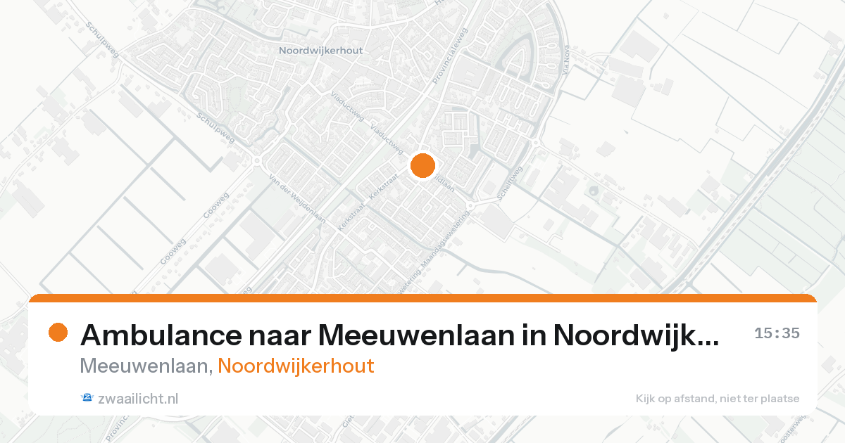 Ambulance naar Meeuwenlaan in Noordwijkerhout — 20 aug 2026