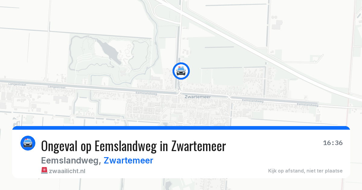 Ongeval op Eemslandweg in Zwartemeer — 19 mei 2026