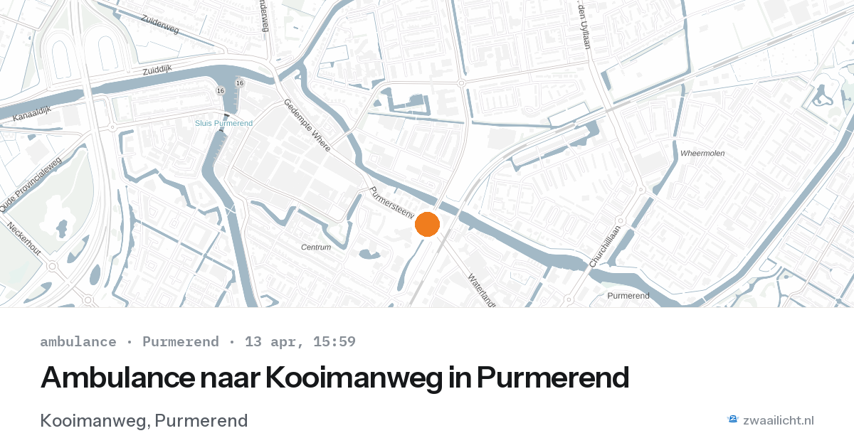 Ambulance naar Kooimanweg in Purmerend — 13 apr 2026