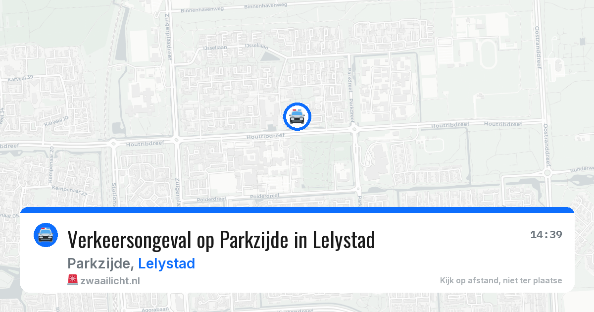Verkeersongeval op Parkzijde in Lelystad — 15 mrt 2026