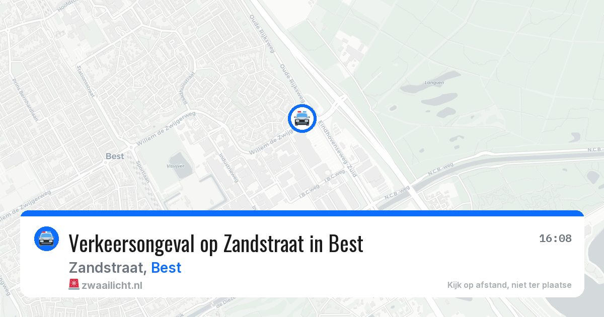 Verkeersongeval op Zandstraat in Best — 16 feb 2026