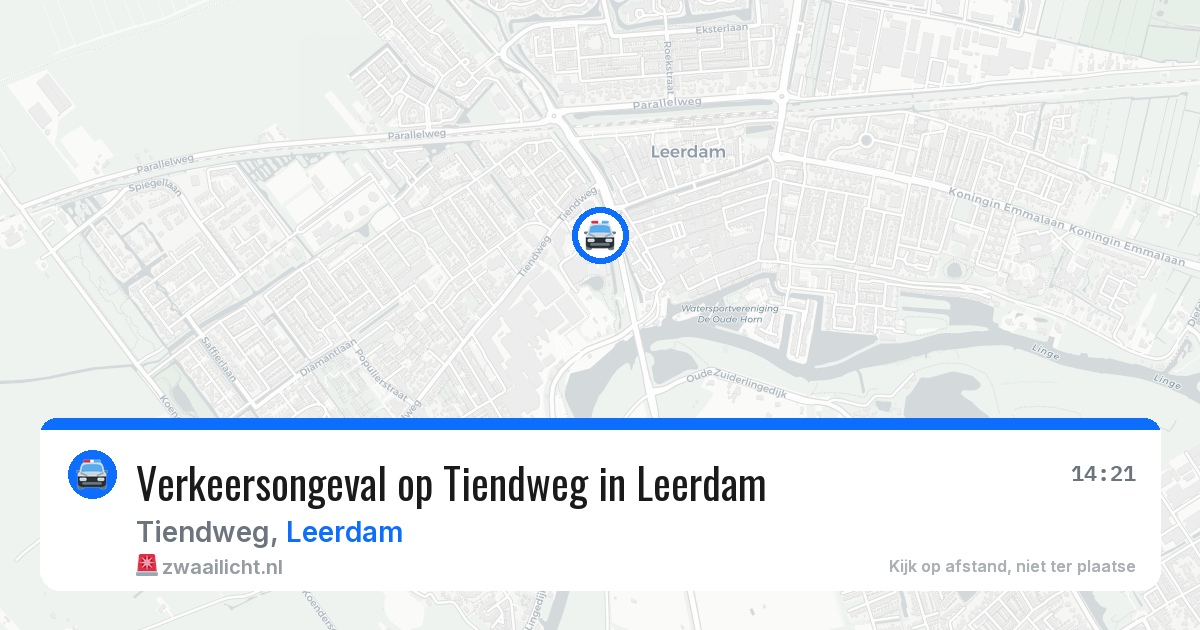 Verkeersongeval op Tiendweg in Leerdam — 4 aug 2026