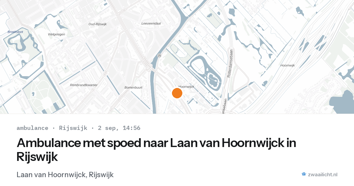 Ambulance met spoed naar Laan van Hoornwijck in Rijswijk — 2 sep 2026