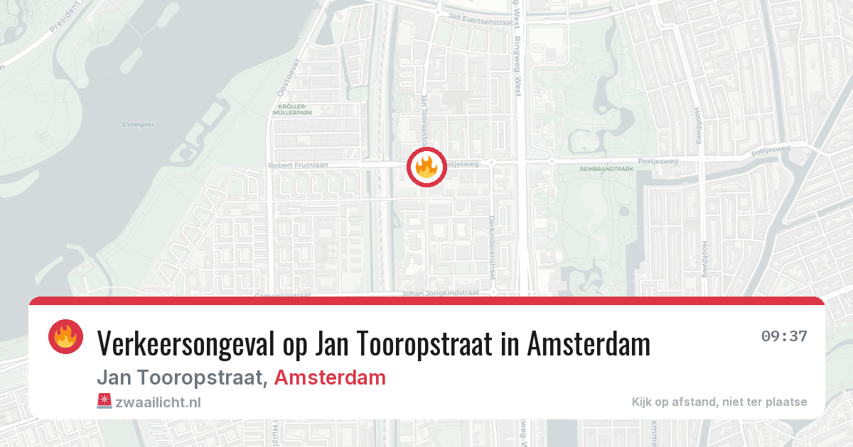 Verkeersongeval op Jan Tooropstraat in Amsterdam — 10 jun 2026