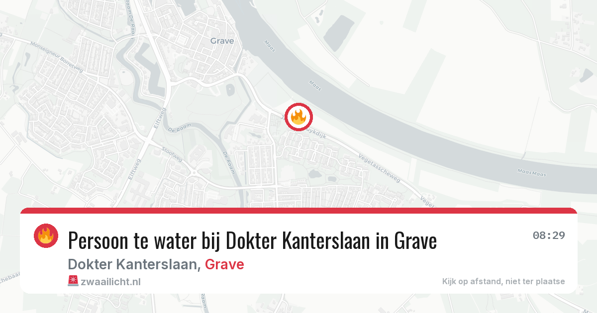 Persoon te water bij Dokter Kanterslaan in Grave — 29 jul 2026