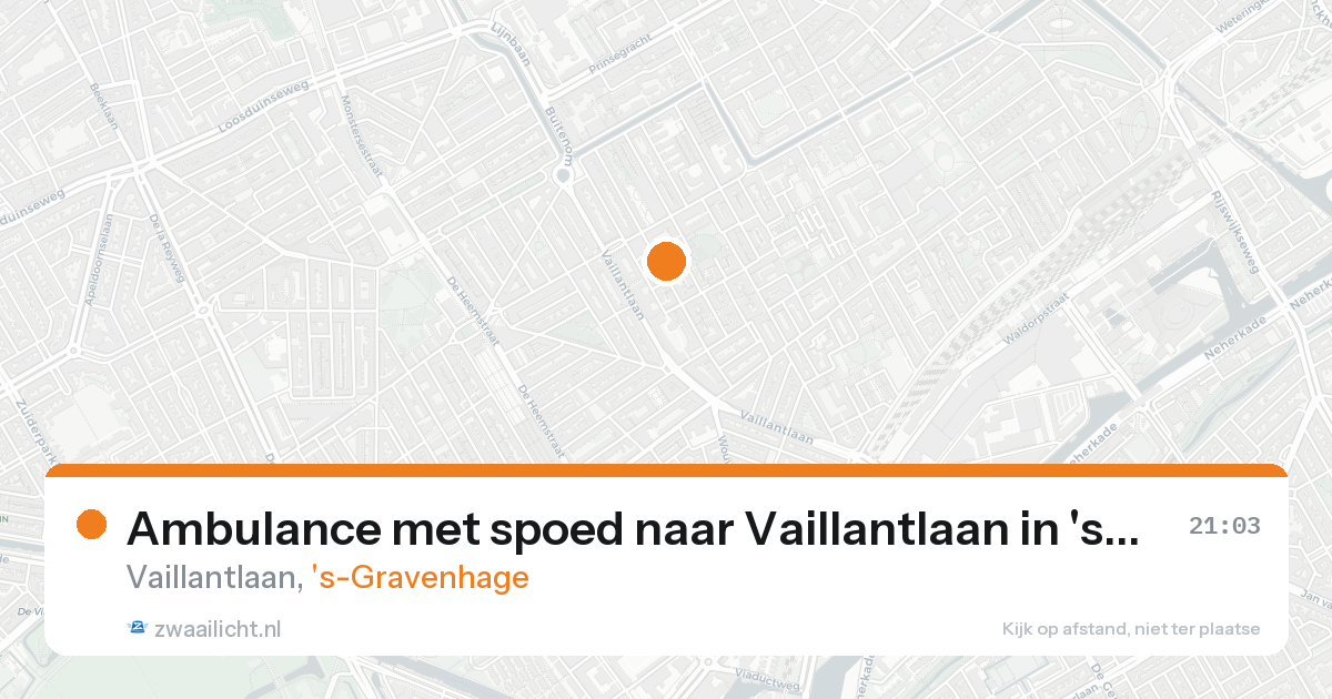 Ambulance met spoed naar Vaillantlaan in 's-Gravenhage — 21 aug 2026