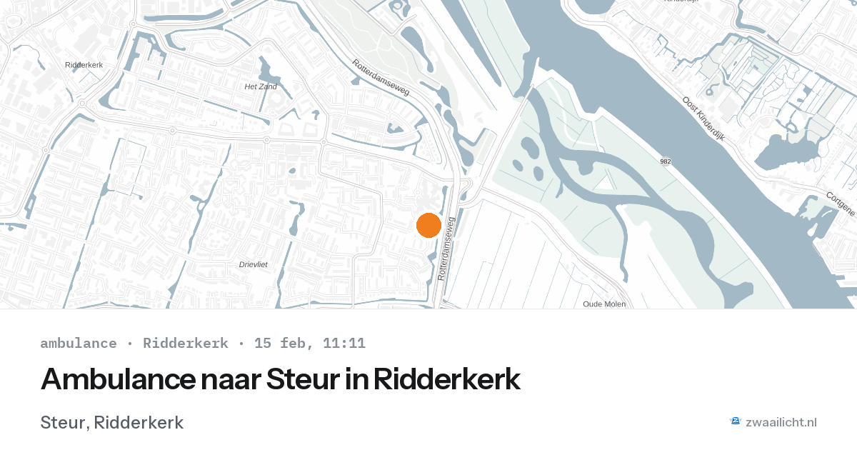 Ambulance naar Steur in Ridderkerk — 15 feb 2026
