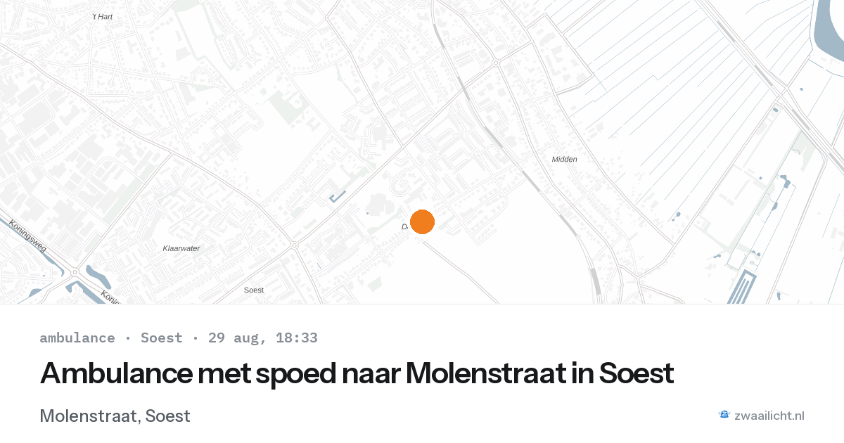 Ambulance met spoed naar Molenstraat in Soest — 29 aug 2026