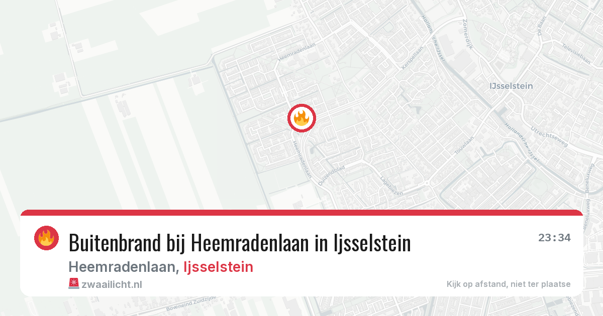 Buitenbrand bij Heemradenlaan in Ijsselstein — 14 aug 2026