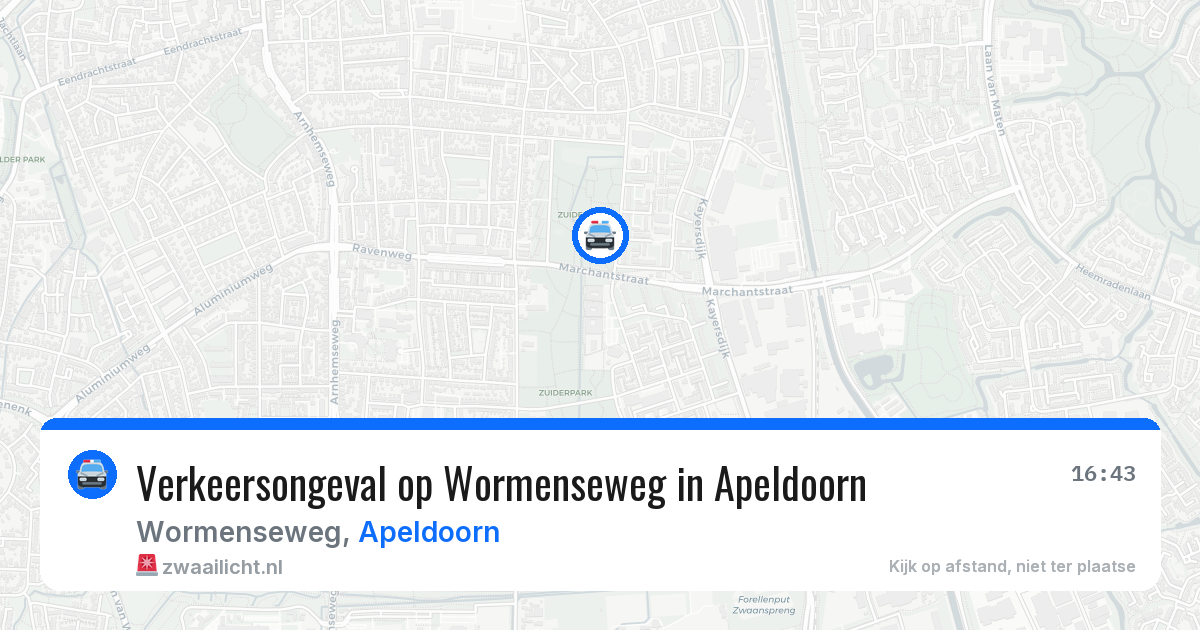 Verkeersongeval op Wormenseweg in Apeldoorn — 18 mrt 2026