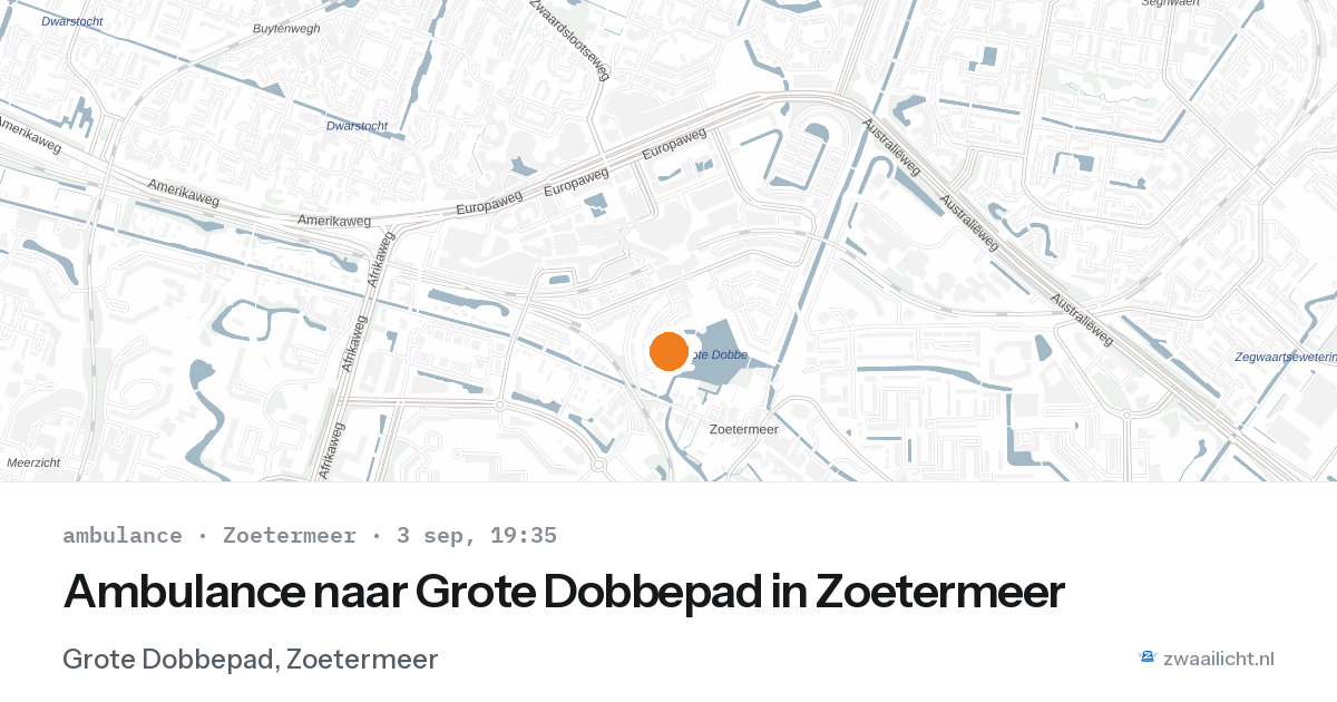 Ambulance naar Grote Dobbepad in Zoetermeer — 3 sep 2026