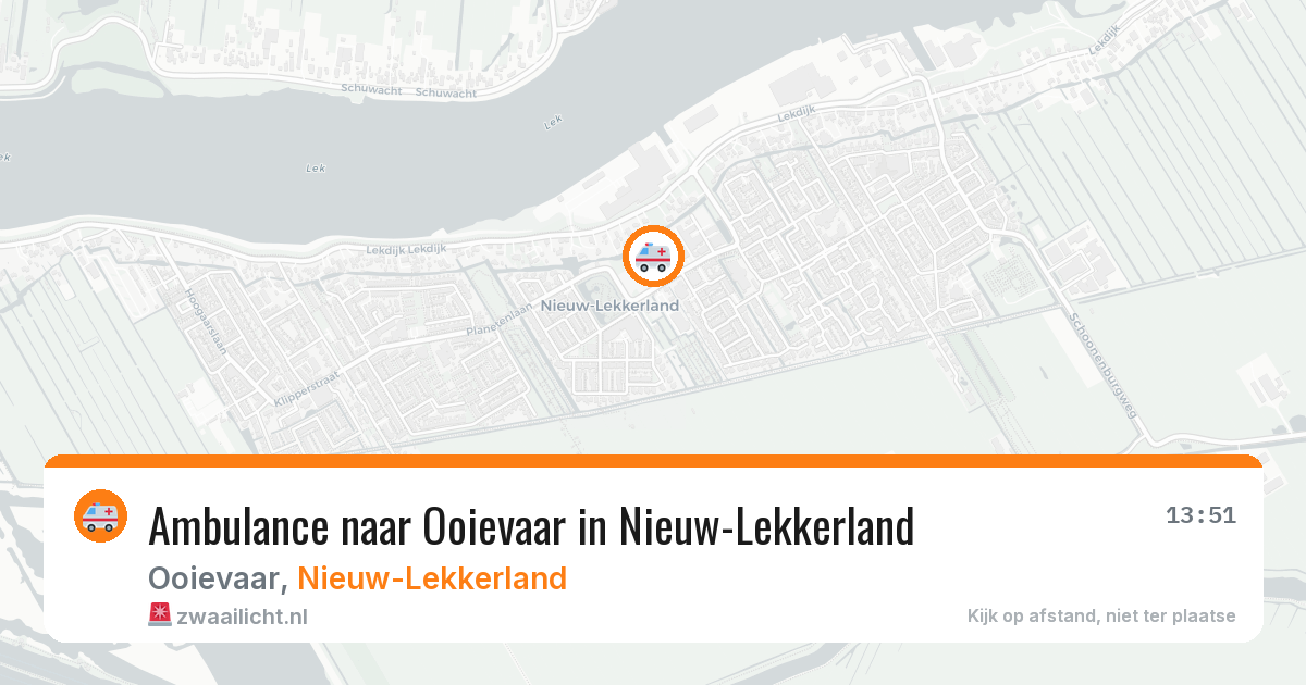 Ambulance naar Ooievaar in Nieuw-Lekkerland — 20 mrt 2026