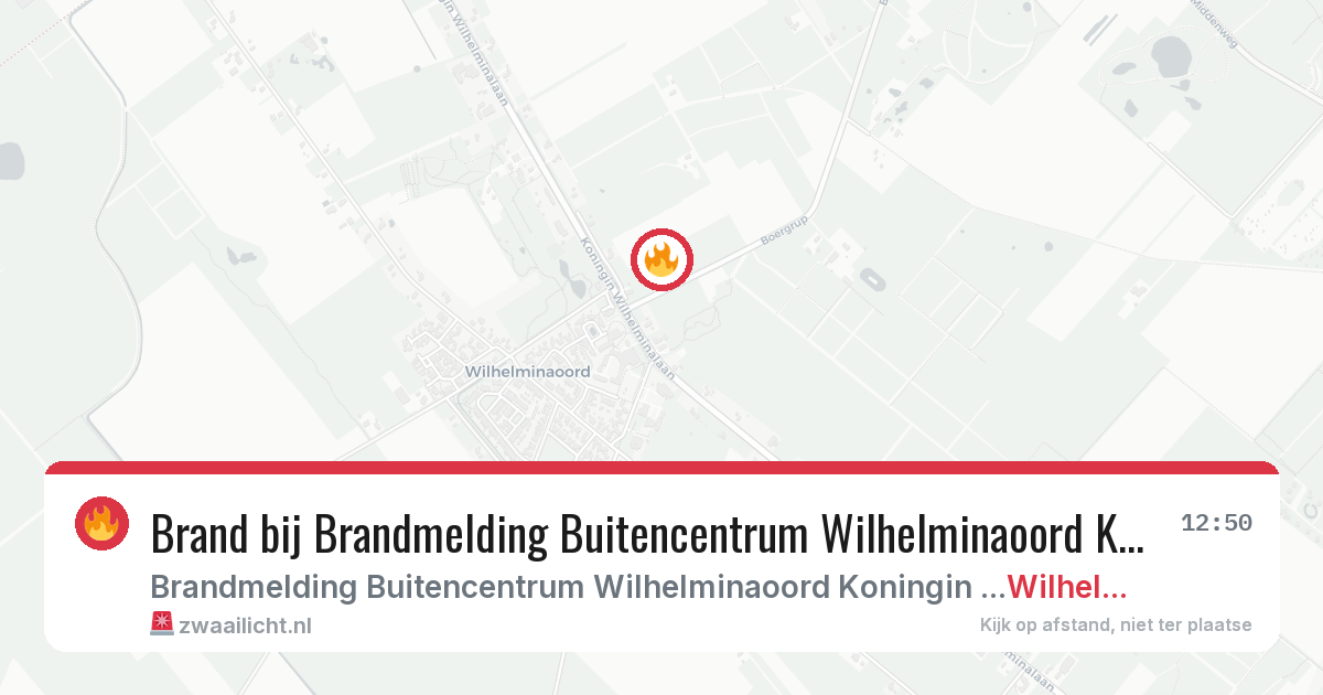 Brand bij Brandmelding Buitencentrum Wilhelminaoord Koningin Wilhelminala Wilhelminaoord in Wilhelminaoord — 24 jun 2026