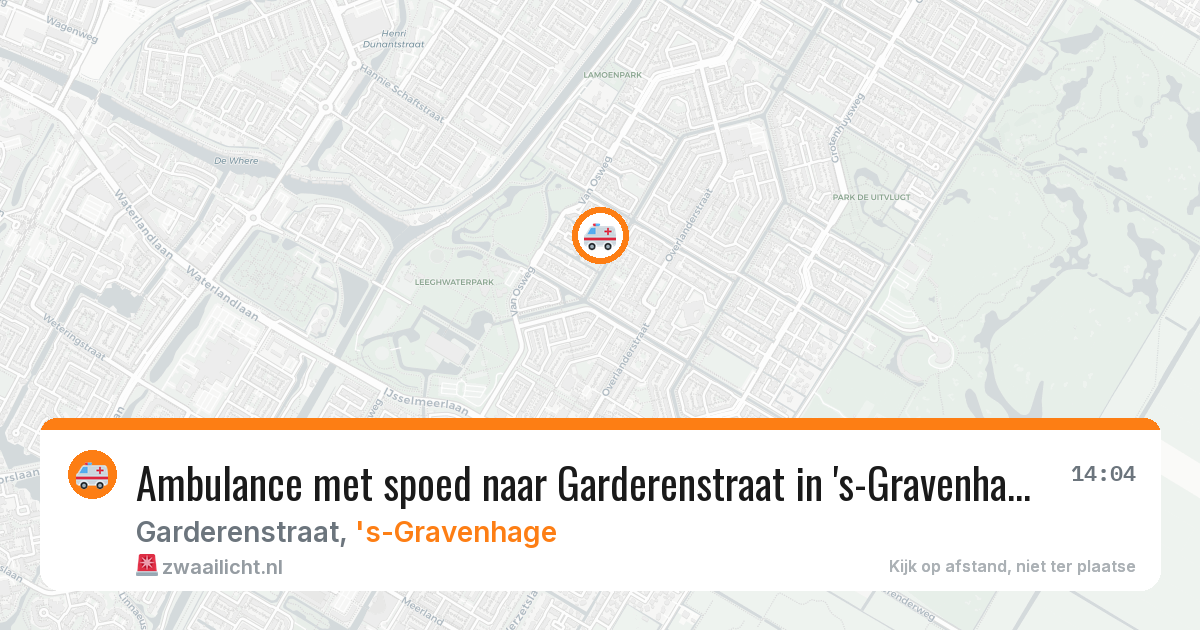 Ambulance met spoed naar Garderenstraat in 's-Gravenhage — 13 mrt 2026