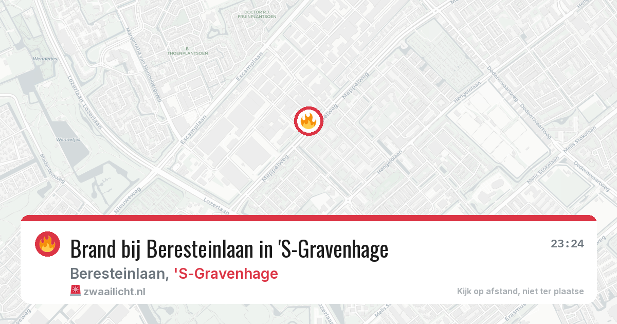Brand bij Beresteinlaan in 'S-Gravenhage — 17 jun 2026