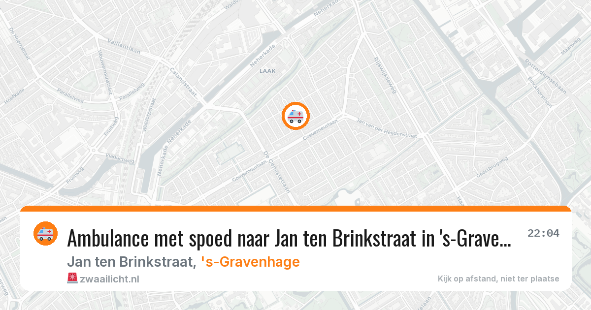 Ambulance met spoed naar Jan ten Brinkstraat in 's-Gravenhage — 16 jun 2026