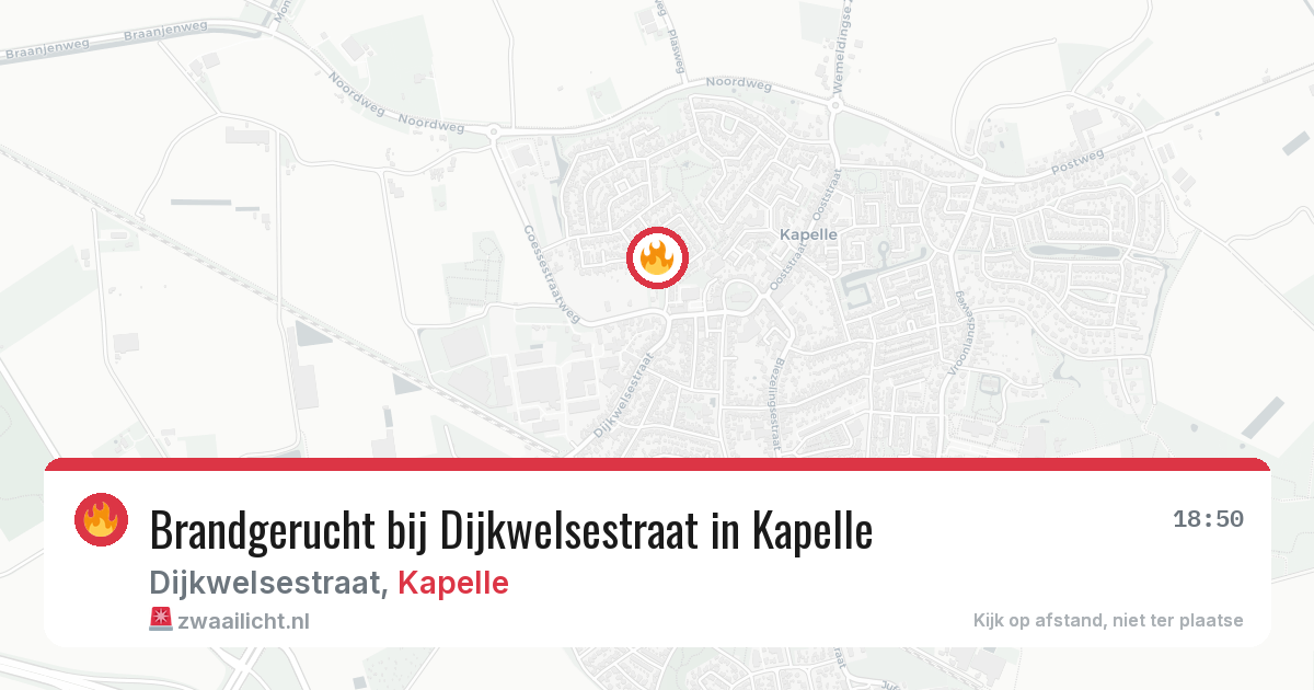 Brandgerucht bij Dijkwelsestraat in Kapelle — 26 jun 2026