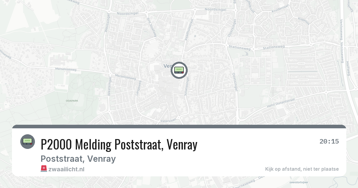 P2000 Melding Poststraat, Venray — 31 jul 2026
