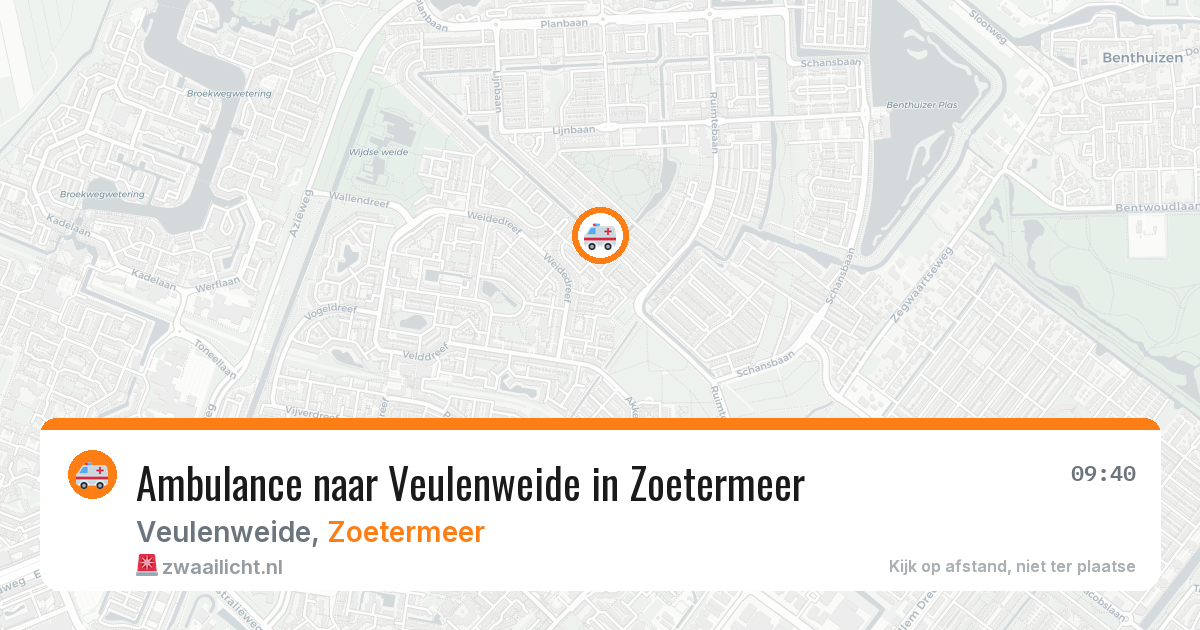 Ambulance naar Veulenweide in Zoetermeer — 13 aug 2026