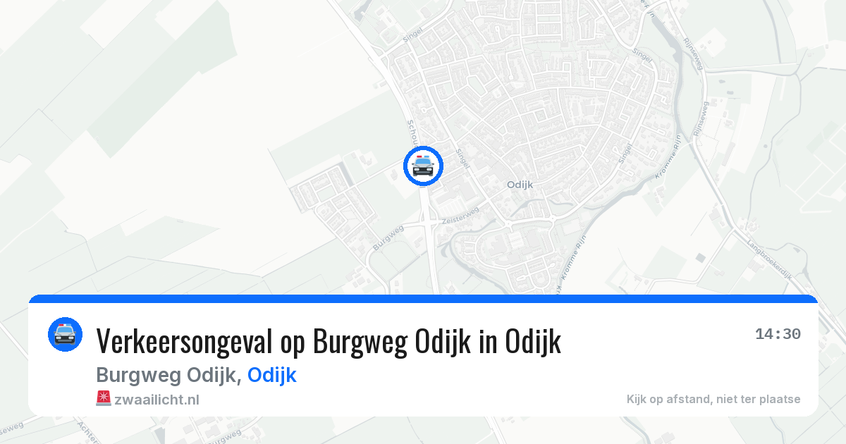 Verkeersongeval op Burgweg Odijk in Odijk — 14 mrt 2026