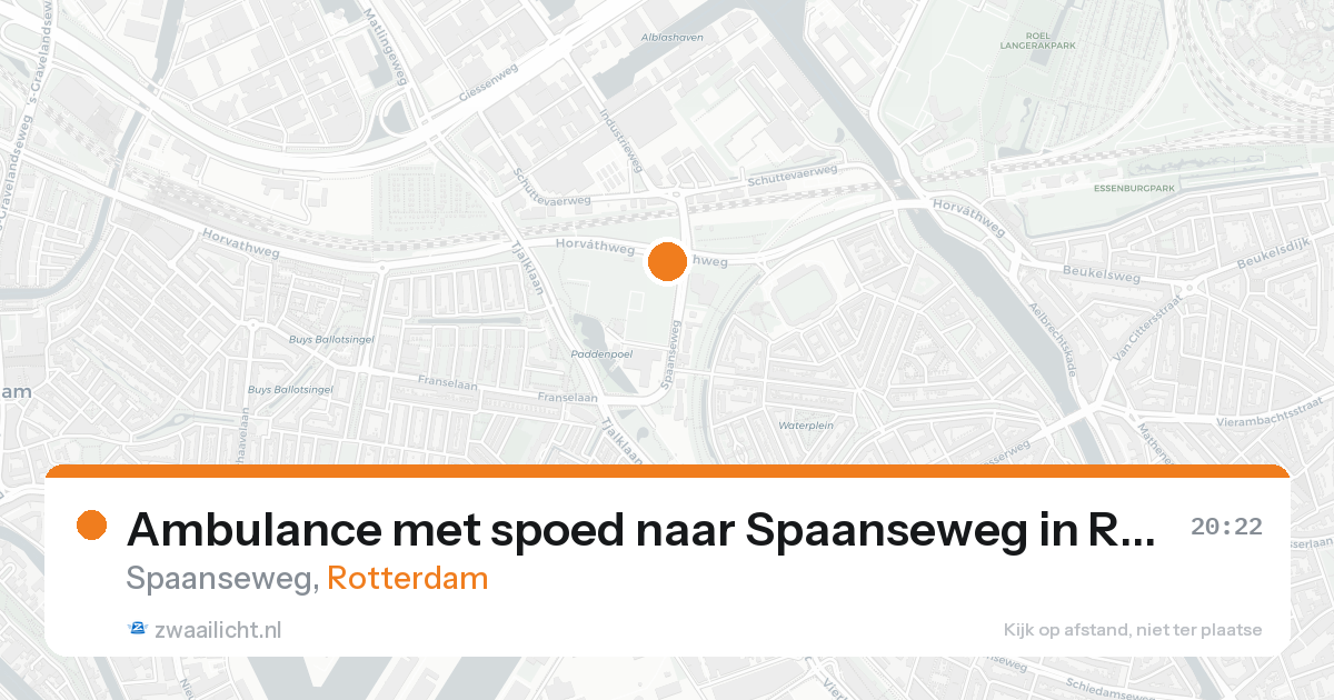Ambulance met spoed naar Spaanseweg in Rotterdam — 20 aug 2026