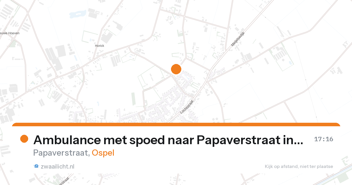 Ambulance met spoed naar Papaverstraat in Ospel — 26 aug 2026