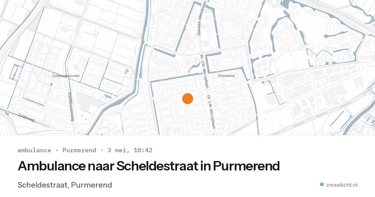 Ambulance naar Scheldestraat in Purmerend — 3 mei 2026