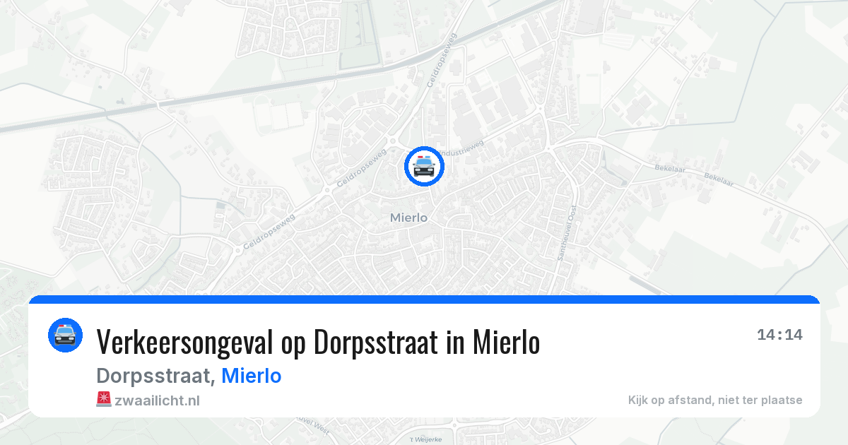 Verkeersongeval op Dorpsstraat in Mierlo — 16 mei 2026
