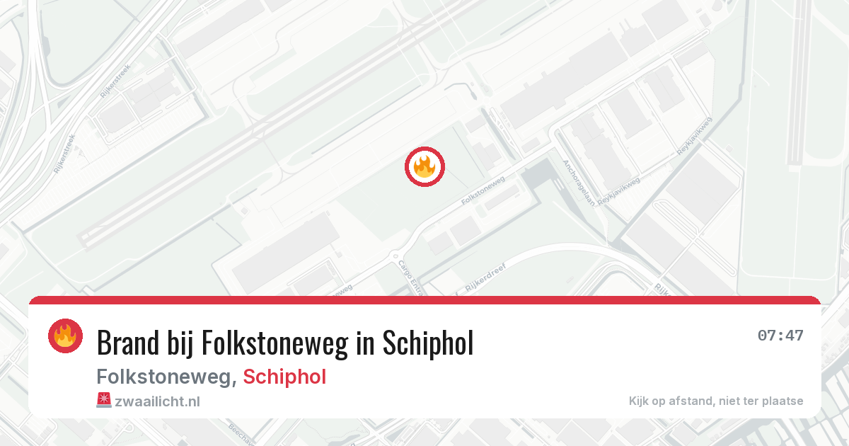 Brand bij Folkstoneweg in Schiphol — 11 apr 2026