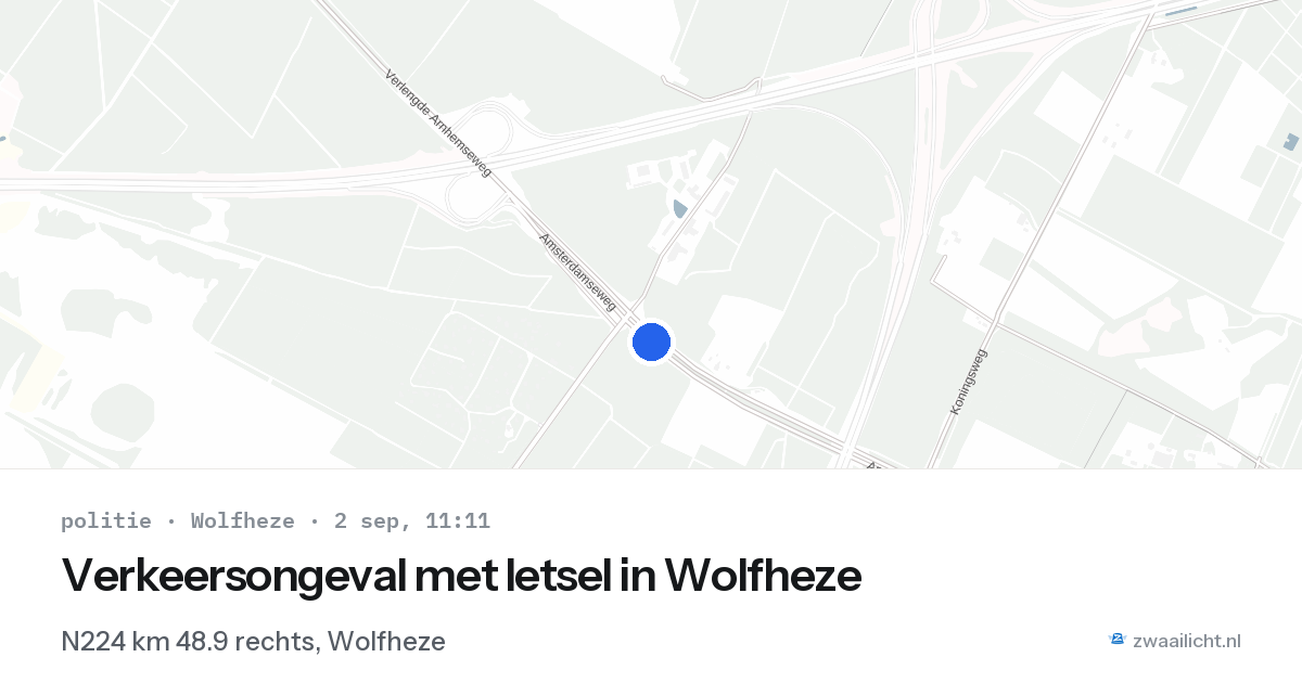 Verkeersongeval met letsel in Wolfheze — 2 sep 2026