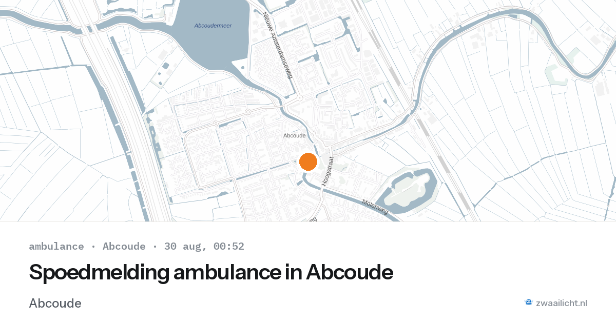 Spoedmelding ambulance in Abcoude — 29 aug 2026