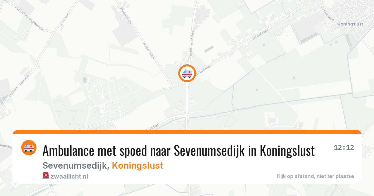 Ambulance met spoed naar Sevenumsedijk in Koningslust — 6 jun 2026