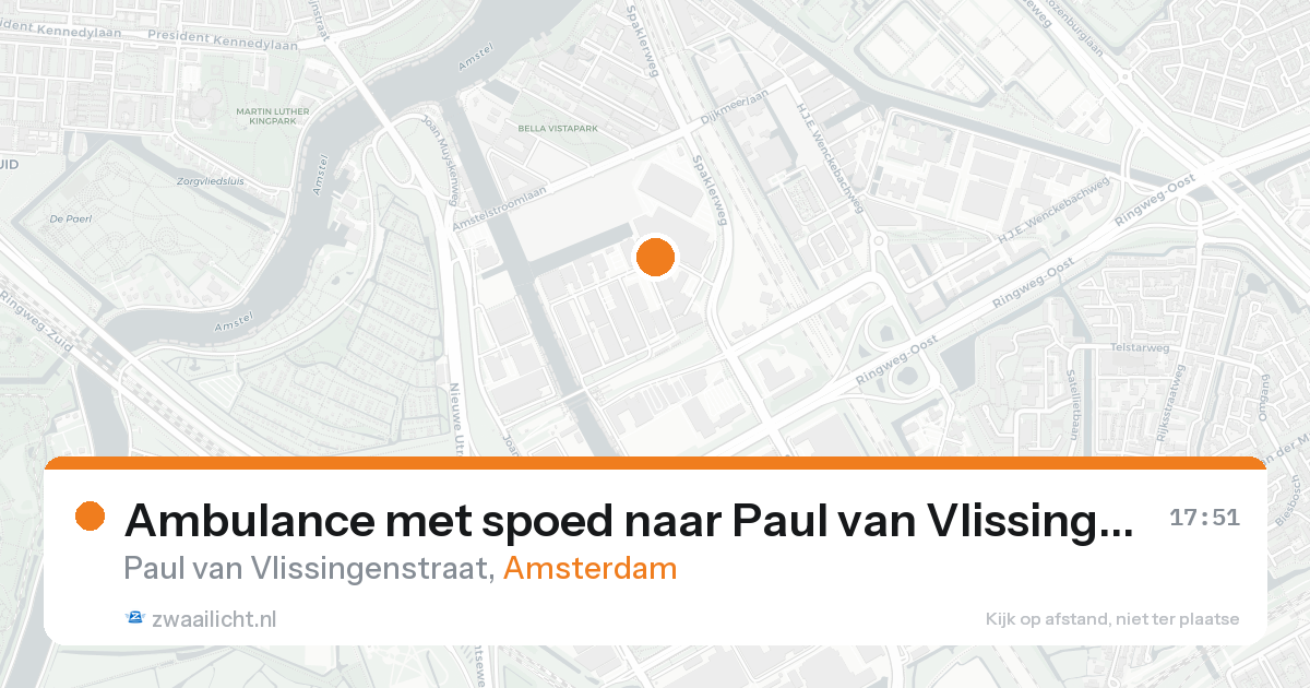 Ambulance met spoed naar Paul van Vlissingenstraat in Amsterdam — 19 aug 2026