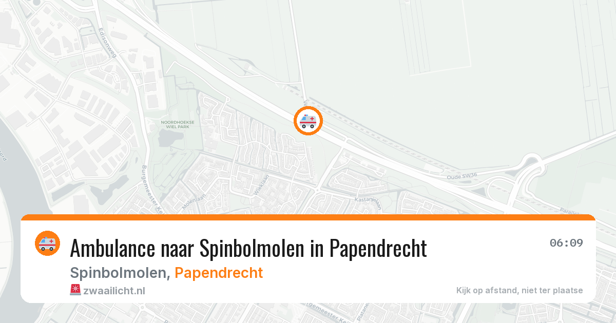 Ambulance naar Spinbolmolen in Papendrecht — 15 jul 2026