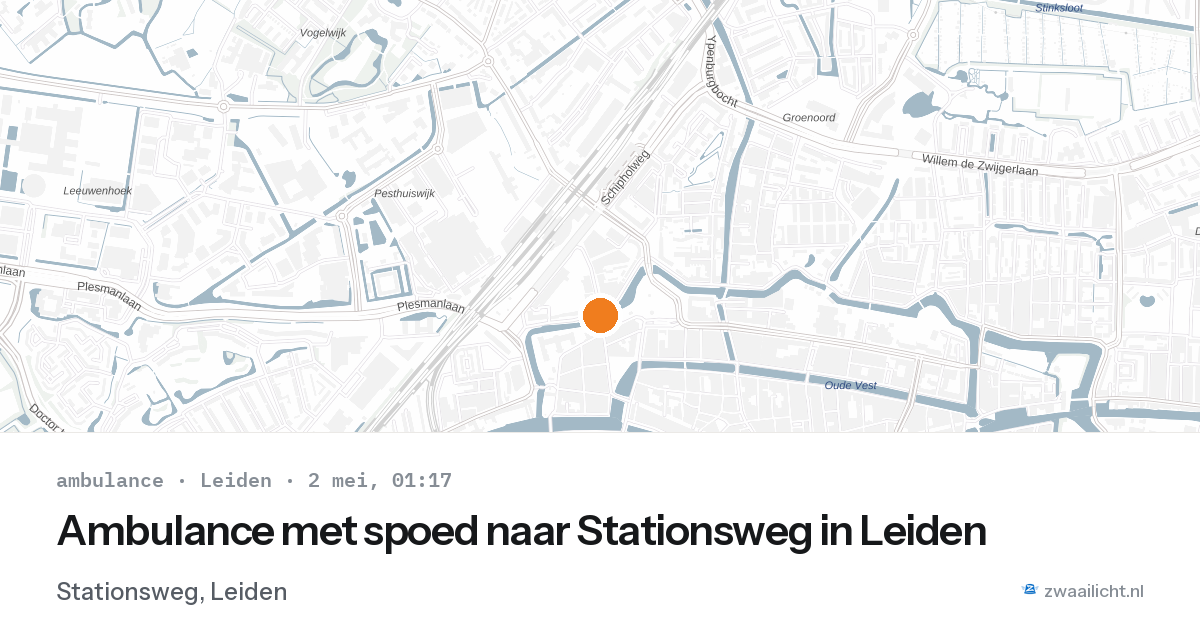 Ambulance met spoed naar Stationsweg in Leiden — 1 mei 2026