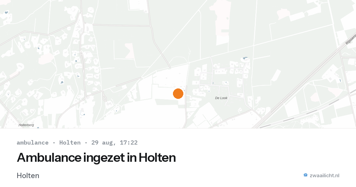 Ambulance ingezet in Holten — 29 aug 2026