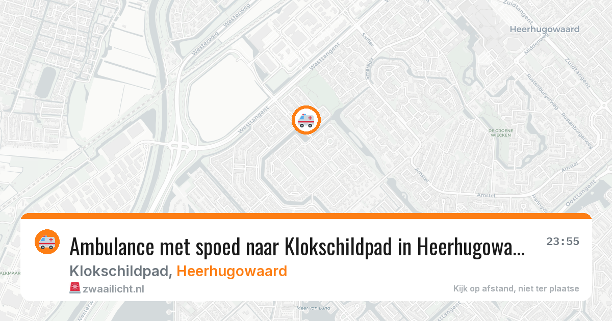 Ambulance met spoed naar Klokschildpad in Heerhugowaard — 15 jul 2026