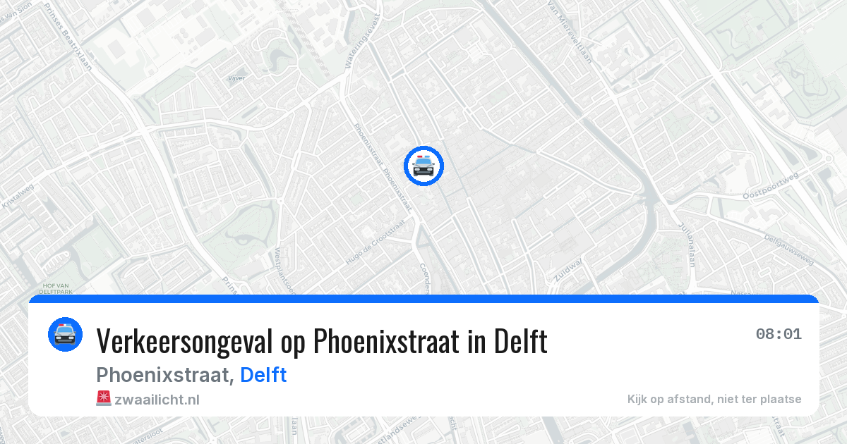 Verkeersongeval op Phoenixstraat in Delft — 10 apr 2026
